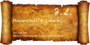 Havancsák Laura névjegykártya