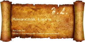 Havancsák Laura névjegykártya